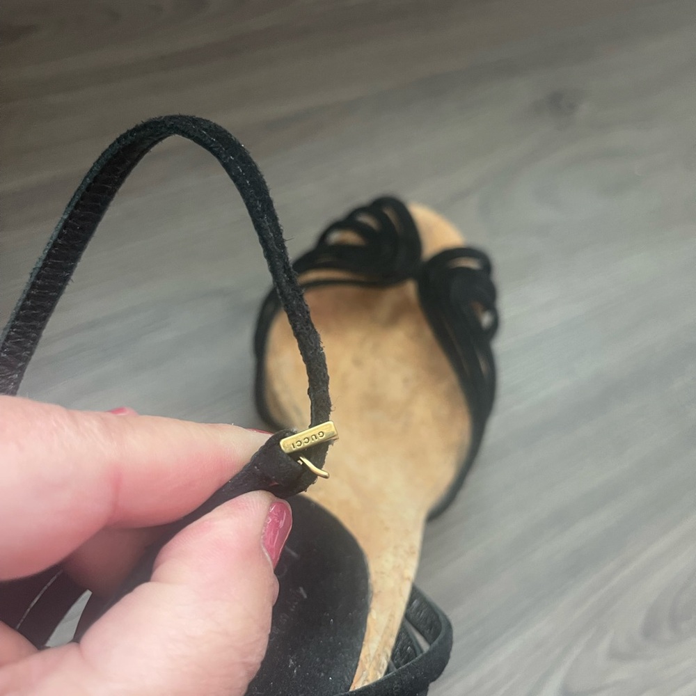 Gucci Spiked Cork Wedge Sandals 37.5 - Picture 3 of 5